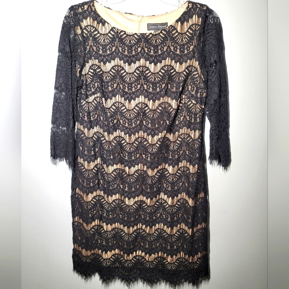 Jessica Howard Lace Sheath Cocktail Dress